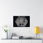 Abstract Hexagon Poster — Minimal Black & Gray Matte Horizontal Wall Art