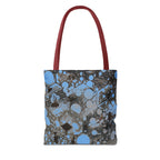 Abstract Blue Splatter Tote Bag - Artistic All-Over Print
