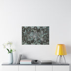 Abstracte zeshoekige poster in aquamatte kleur 
