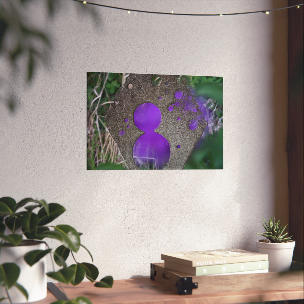 Paarse abstracte bokeh-uitgesneden poster | Matte horizontale poster 