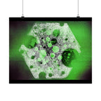 Abstract Green Galaxy Matte Poster — Horizontal Wall Art