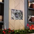 Abstract Cosmic Marble Matte Horizontal Poster — Surreal Lunar Texture Wall Art