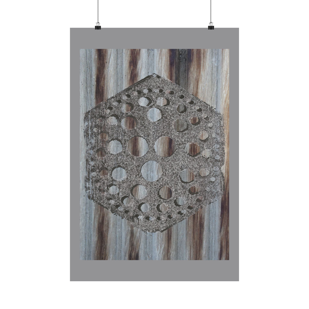 Rustic Honeycomb Poster Matte Vertical Poster | Hexagon Wall Art, Barn Wood Texture