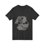 Hex Moon Graphic Tee Design Hex10 — Distressed Space Cheese Vintage Astronomy V-Neck T-Shirt