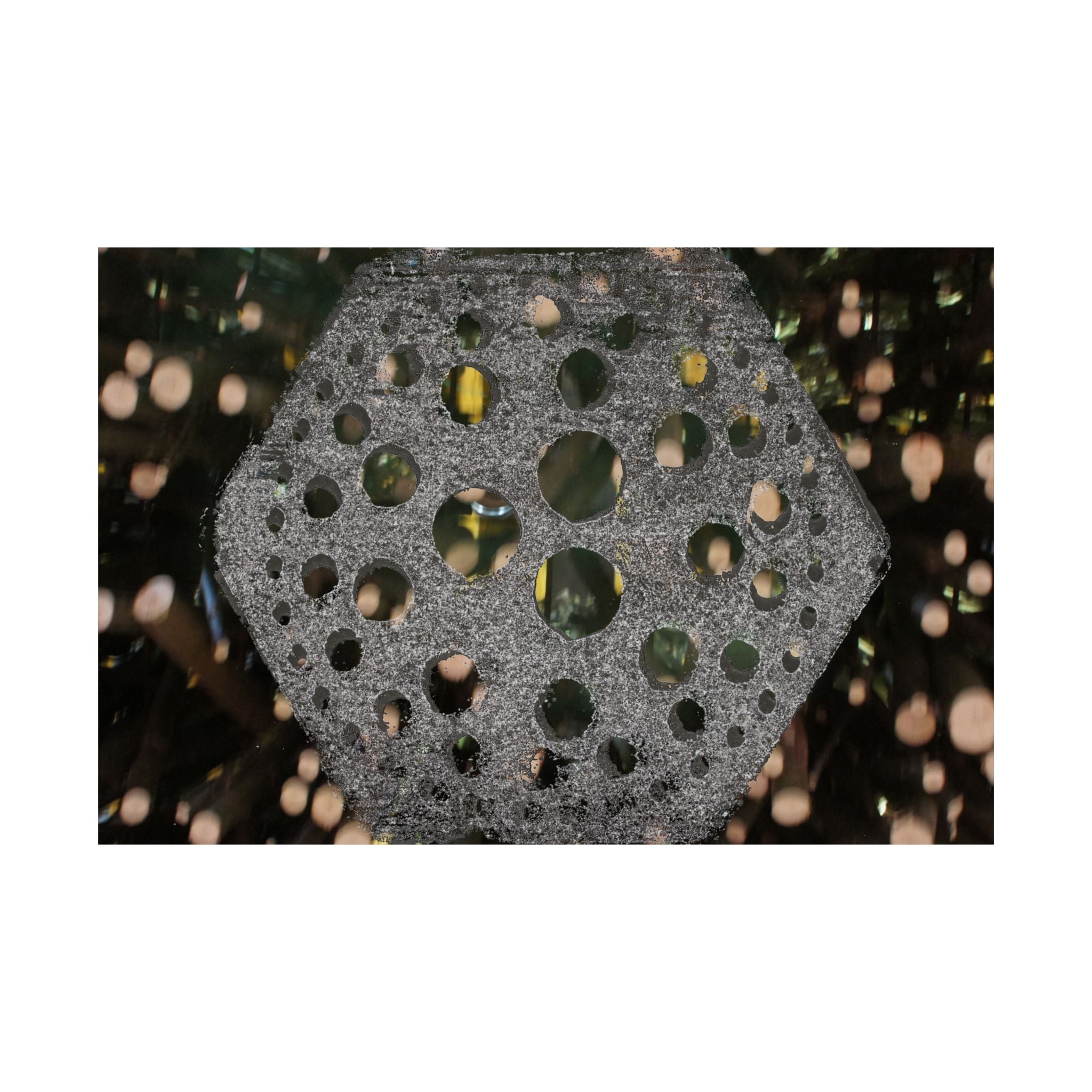 Poster met zeshoekig gatenpatroon | Matte horizontale poster, abstracte geometrische muurdecoratie 