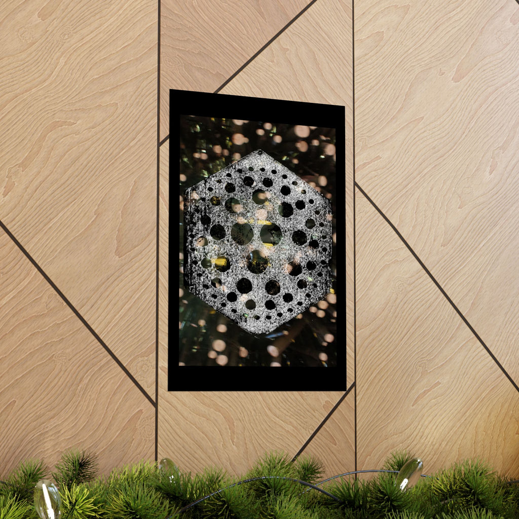 Geometric Hexagon Bubble Art Matte Poster — Abstract Floral Light Vibes