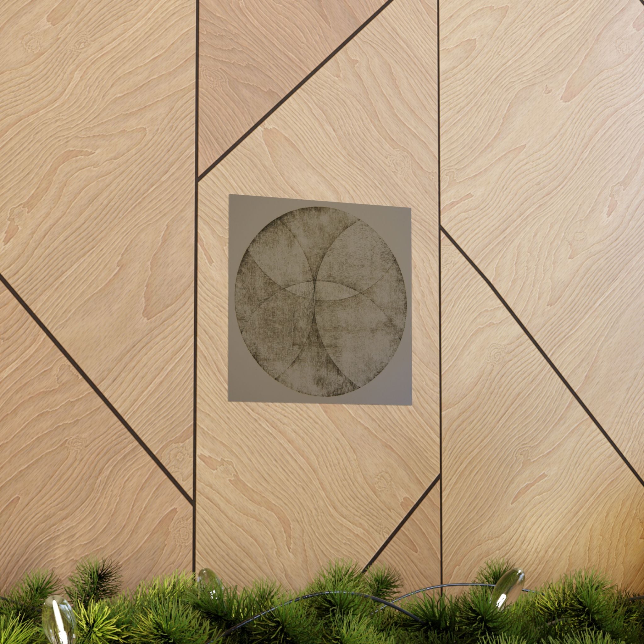 Abstract Earth Tone Circle Art Poster — Minimalist Geometric Wall Print
