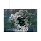Abstract Blue Hexagon Matte Poster — Modern Geometric Wall Art