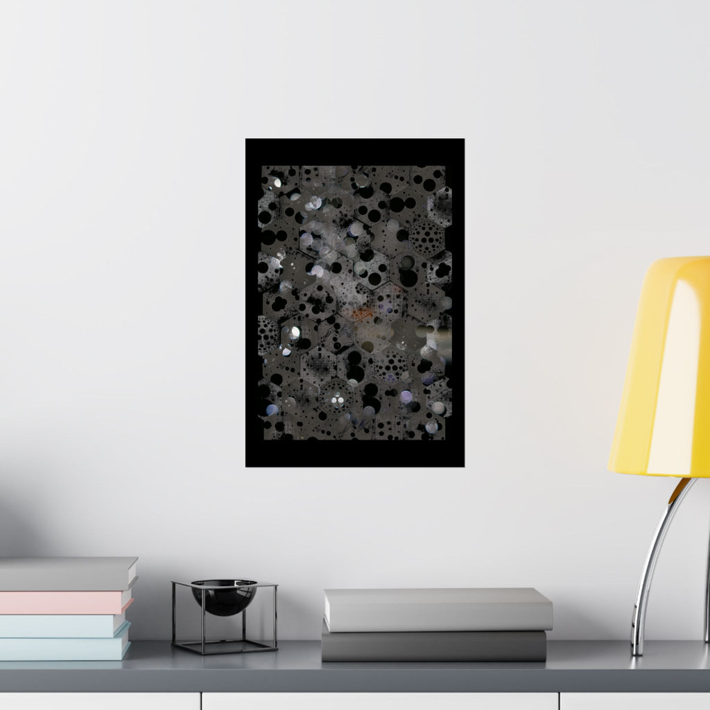 Abstract Black Bubble Matte Poster — Modern Geometric Wall Art