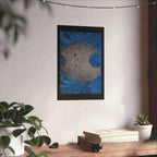 Abstract Geode Texture Matte Vertical Poster | Blue Stone Wall Art