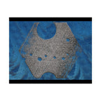 Abstract Blue Texture with Metallic Geometric Shape Poster