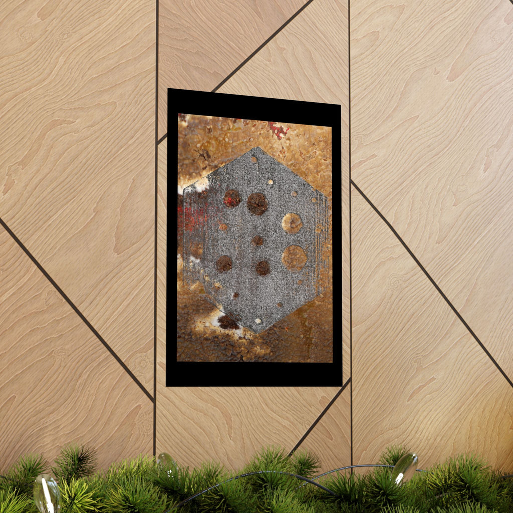 Industrial Rust Texture Matte Poster — Hex Metal Plate Wall Art