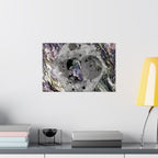 Abstract Cosmic Marble Matte Horizontal Poster — Surreal Lunar Texture Wall Art