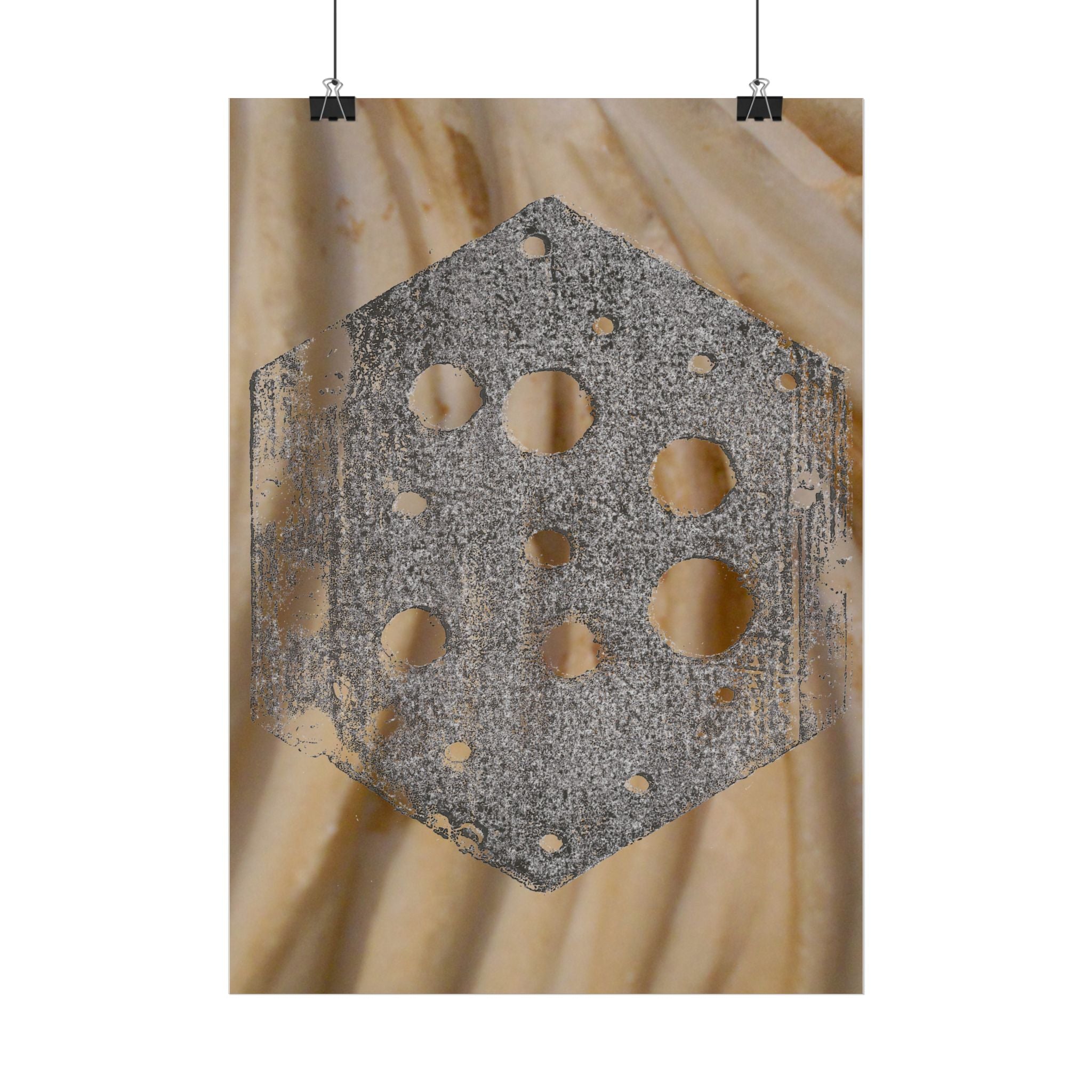 Abstract Hexagon Texture Poster — Industrial Geometric Wall Art