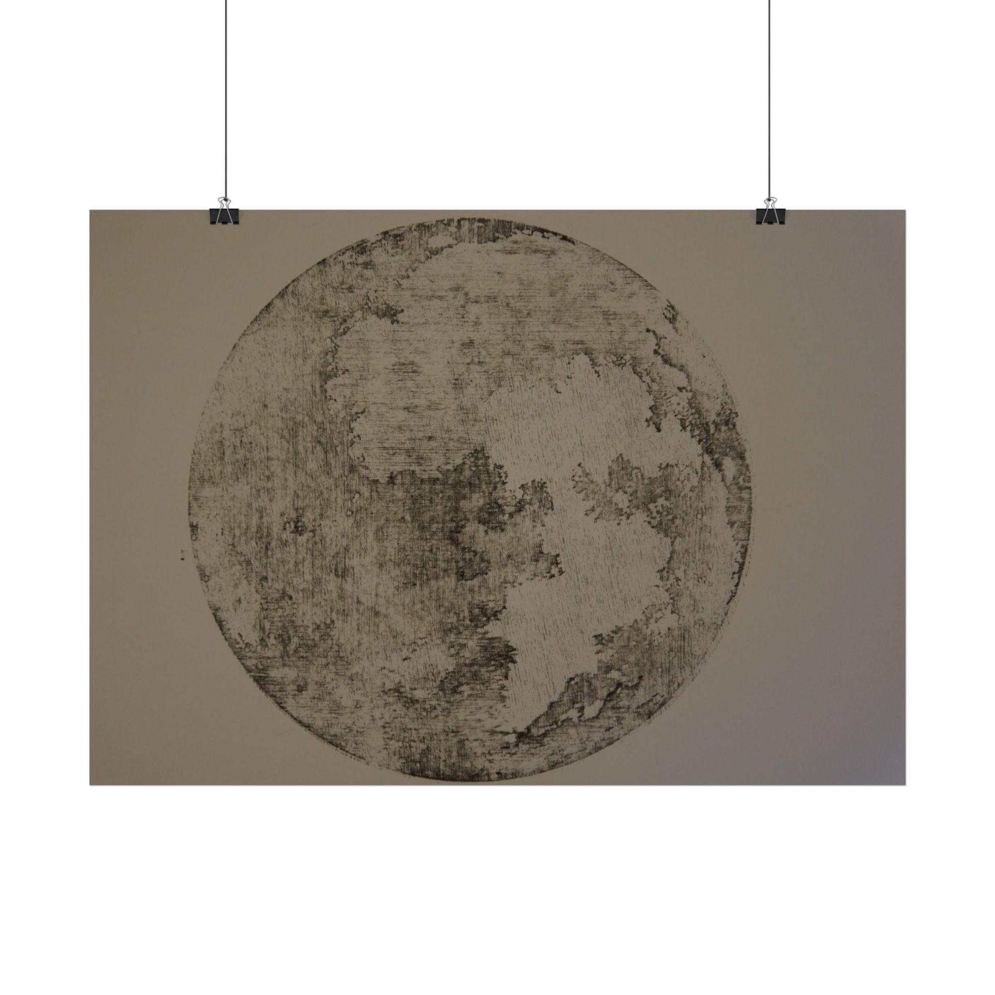 Vintage maankaartposter — Muurdecoratie met verweerde maanprint 