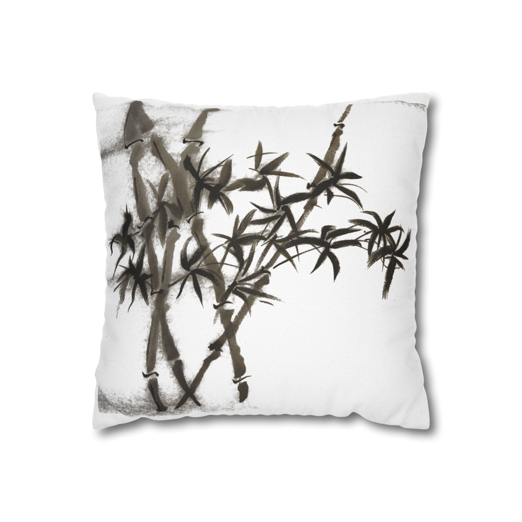 Bamboo Ink Sumi-E Decorative Pillowcase