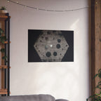 Abstract Hexagon Poster — Minimal Black & Gray Matte Horizontal Wall Art