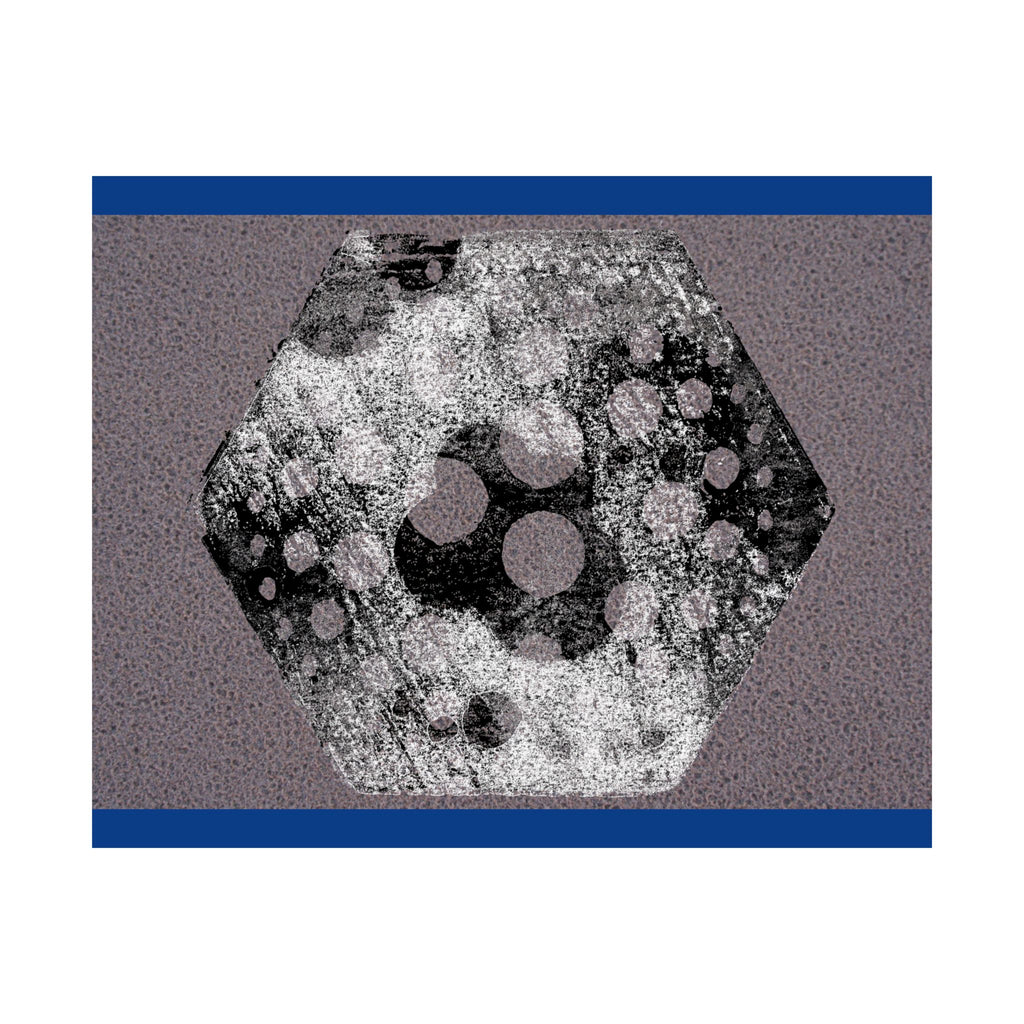 Abstract Hexagon Art Poster — Textured Geometric Matte Horizontal Print