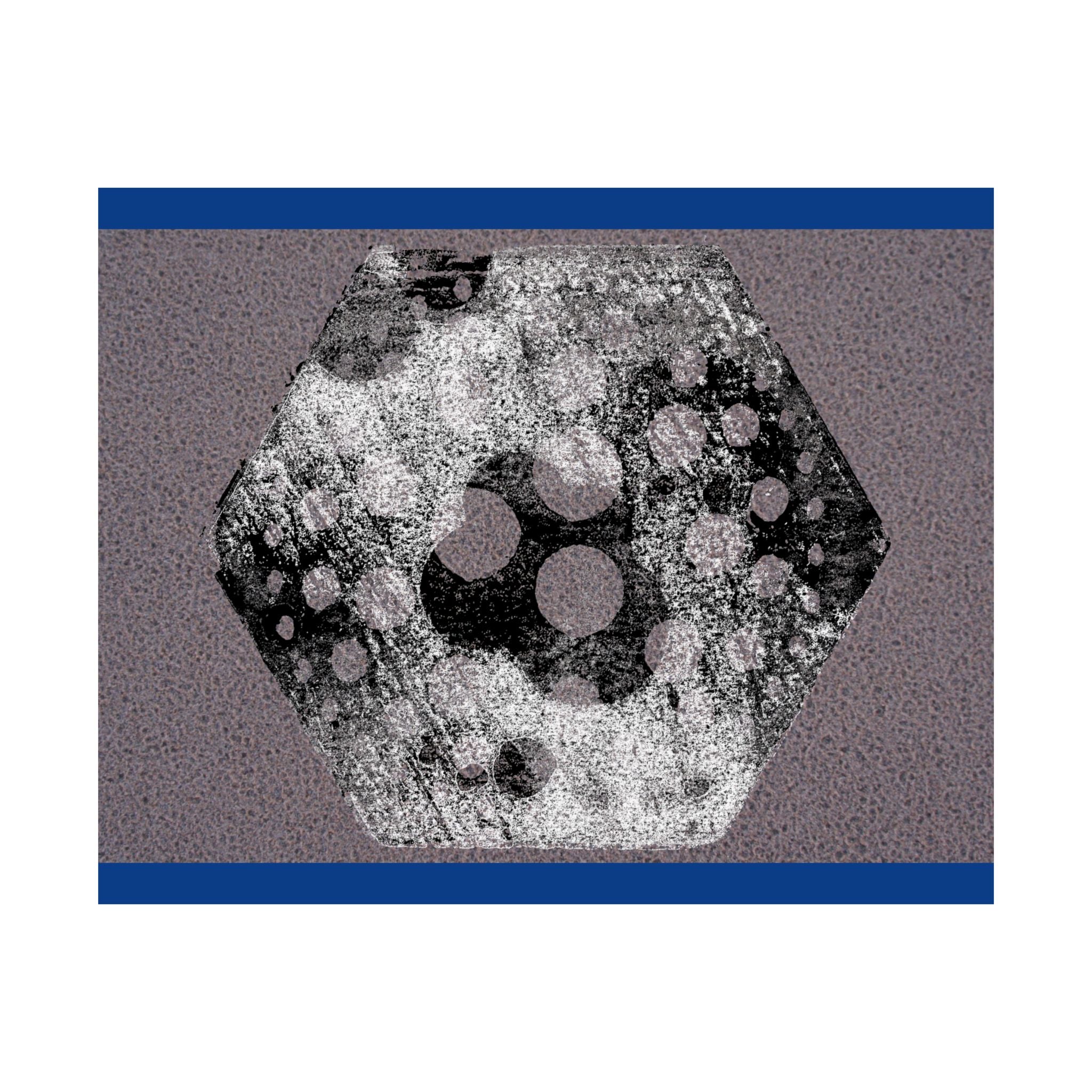 Abstract Hexagon Art Poster — Textured Geometric Matte Horizontal Print