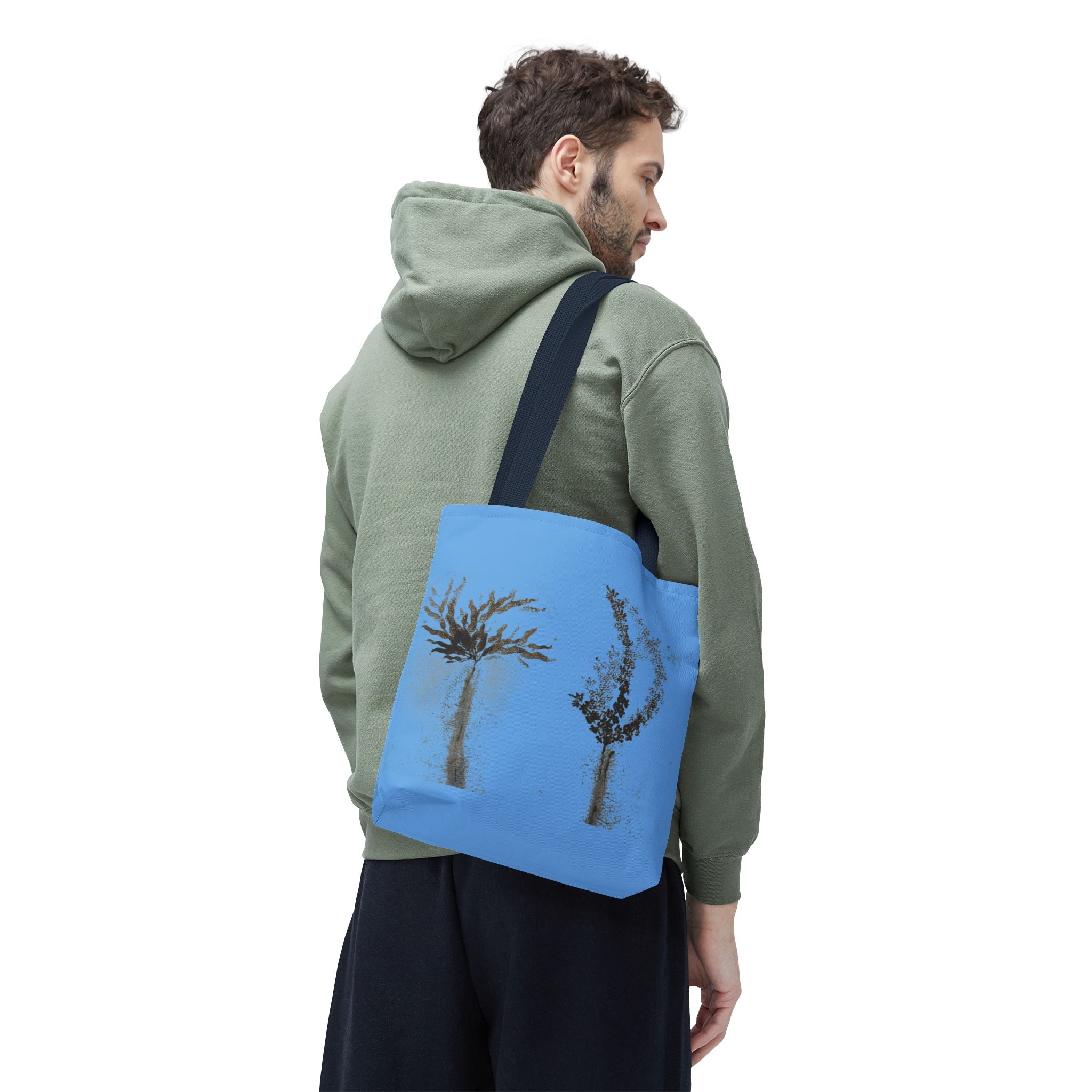 Botanical Sketch Tote Bag — Minimal Blue Wildflower Print