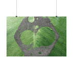 Groene abstracte cirkelkunst, matte horizontale poster | Moderne geometrische wanddecoratie 