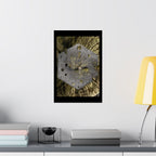 Gold Leaf Abstract Art Matte Poster | Metallic Hexagon Wall Art