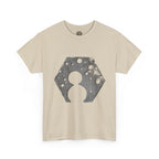 Hexagon Circles Graphic Tee — Digital Manual Print Art