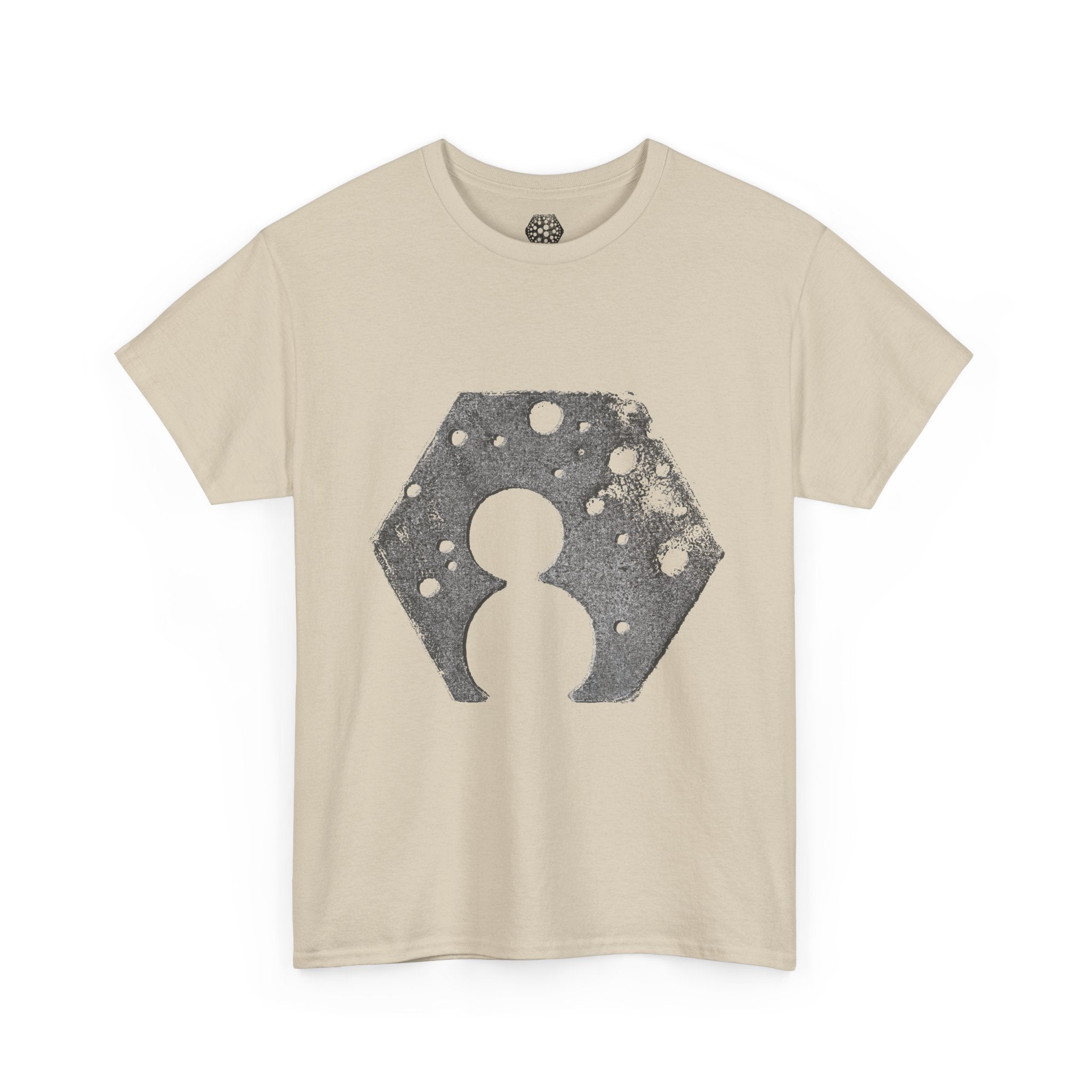 Hexagon Circles Graphic Tee — Digital Manual Print Art