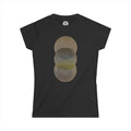 Abstract Earth Tone Moon Phase Tee — Minimalist Women's Graphic T-Shirt