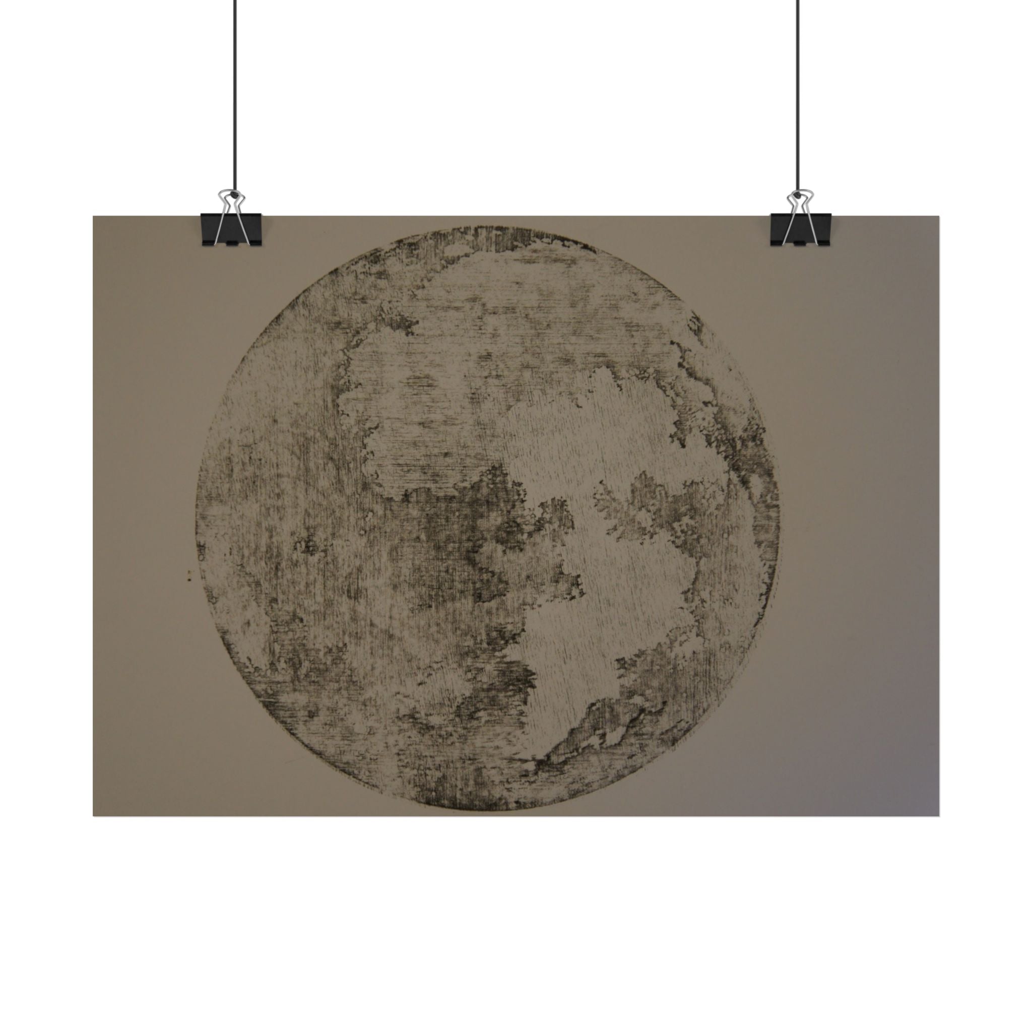 Vintage maankaartposter — Muurdecoratie met verweerde maanprint 