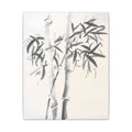 Bamboe-inktschilderij, matte canvasprint — Minimalistische Aziatische muurdecoratie 