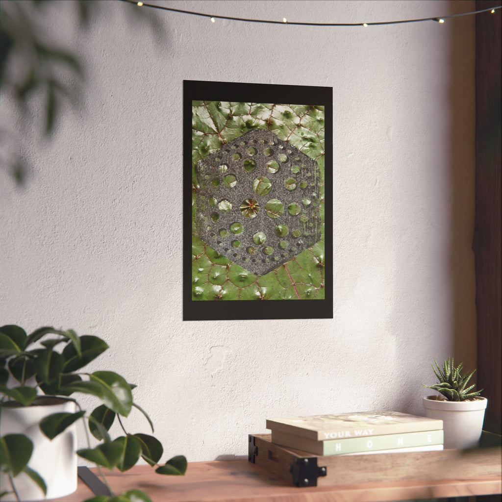 Geometric Hexagon Pattern Matte Poster | Botanical Leaf Texture