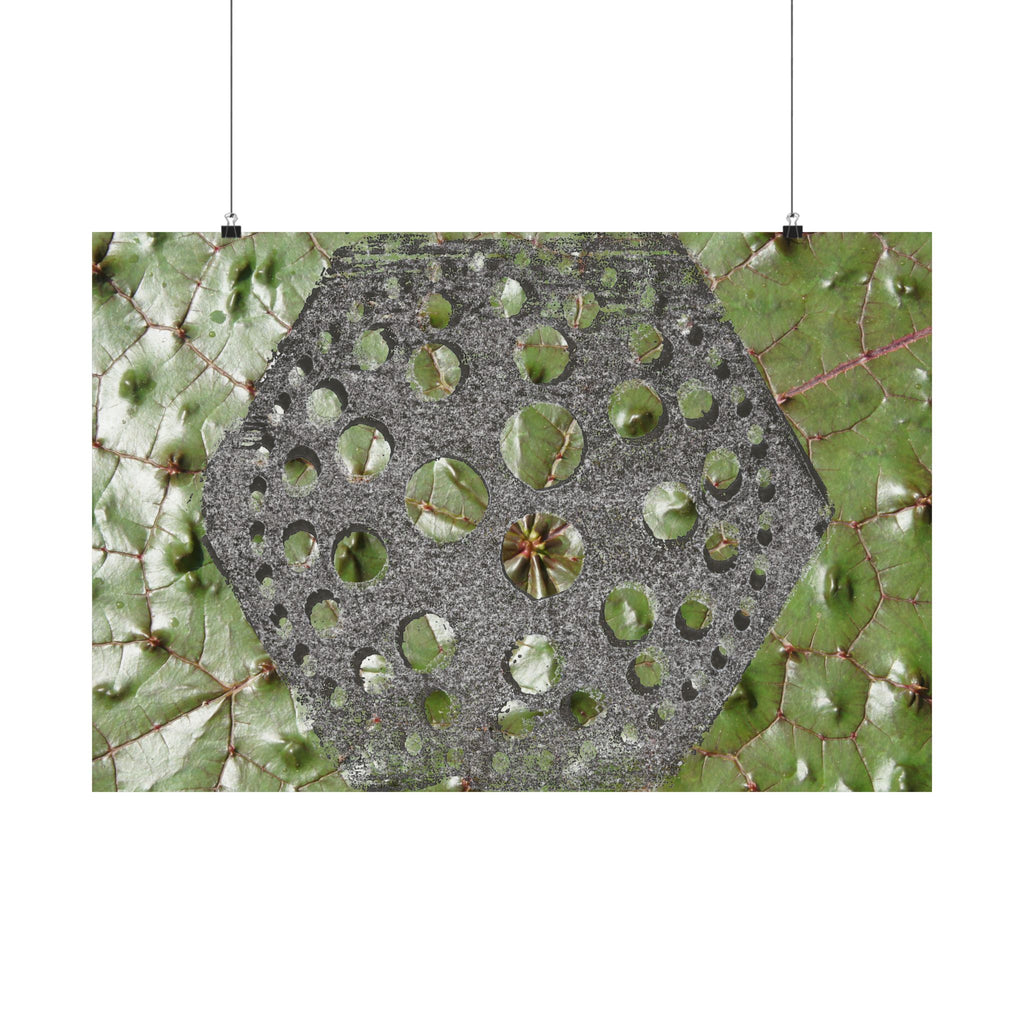 Geometric Hexagon Cutout Art Poster | Matte Horizontal Poster