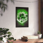 Abstract Green Nebula Matte Poster — Geometric Celestial Wall Art