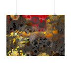 Abstract Honeycomb Poster — Warm Gold & Rust Geometric Art