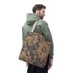Abstract Marble Pattern Tote Bag — Neutral Honeycomb Bubble Design