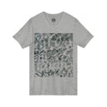 Abstract Black & White Tie-Dye V-Neck Tee — Minimalist Art Square Design