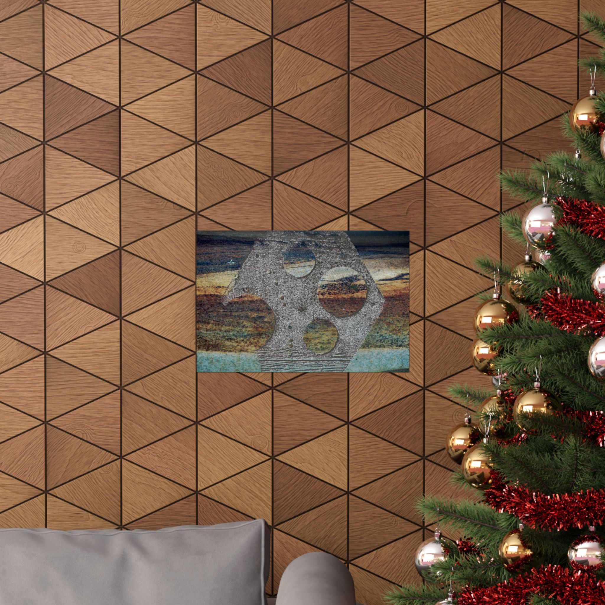 Abstracte poster met roestige metaaltextuur, mat, horizontaal | Industriële muurdecoratie 