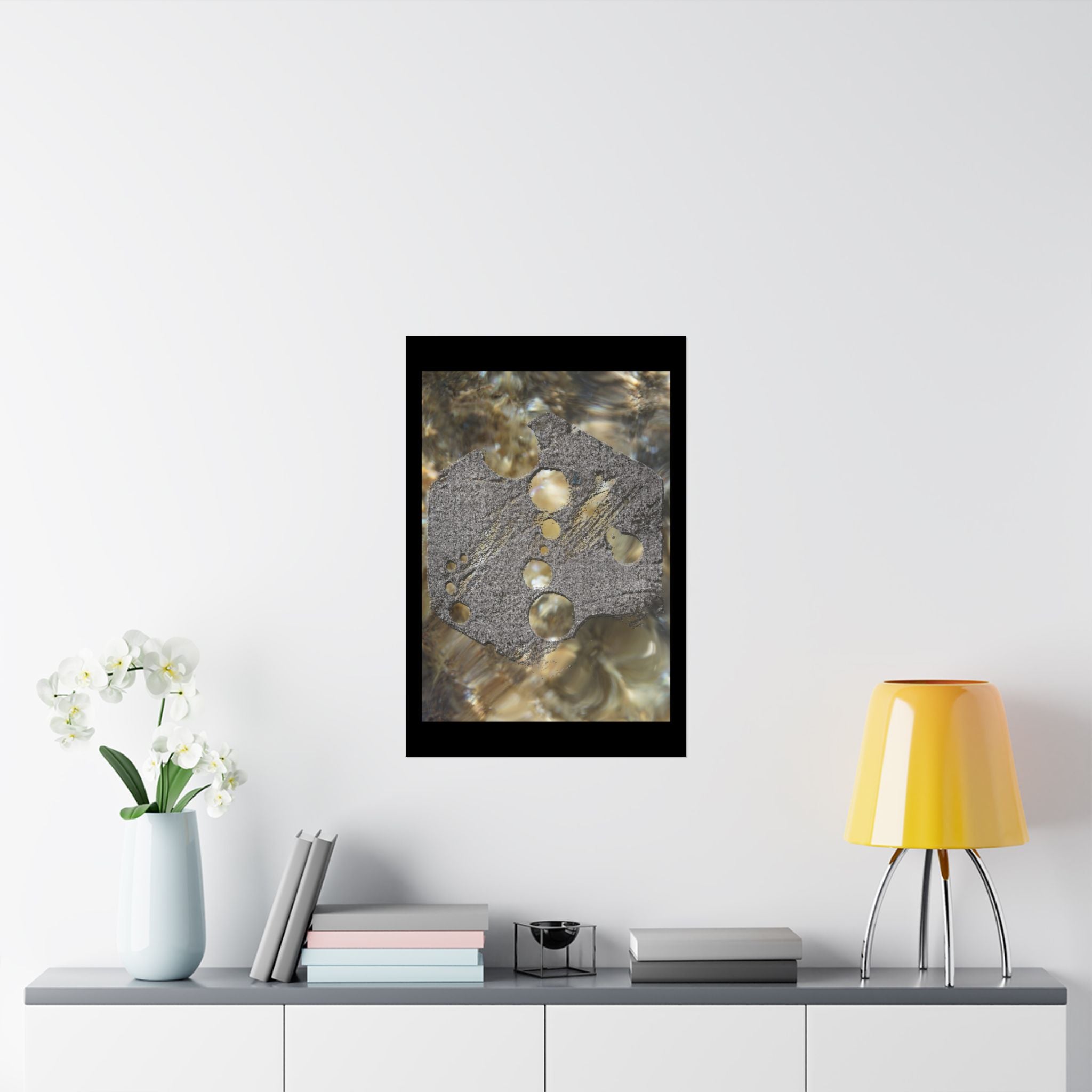 Abstract Wave Texture Matte Poster — Organic Stone & Water Wall Art