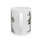 Bamboo Ink Ceramic Mug — Minimalist Asian Brush Painting Coffee Cup (11oz/15oz)