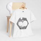 Hexagon Circles Graphic Tee — Digital Manual Print Art
