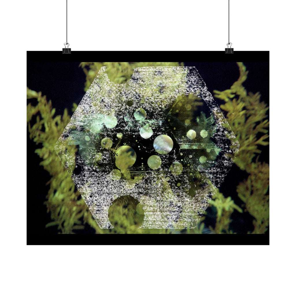 Abstract Green Geometry Matte Poster — Horizontal Wall Art