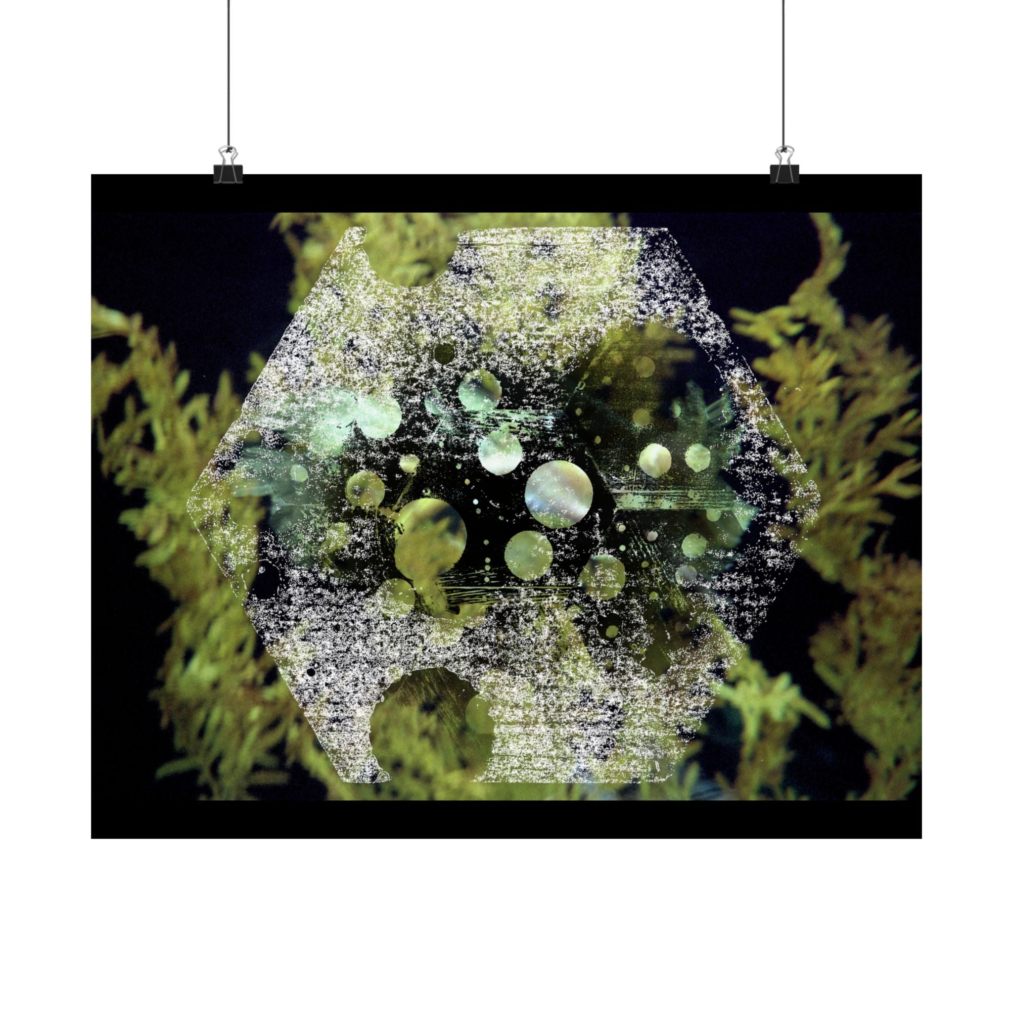 Abstract Green Geometry Matte Poster — Horizontal Wall Art
