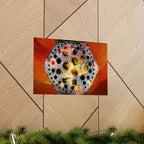 Abstract Hexagon Floral Matte Poster — Bold Orange Modern Wall Art