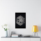 Matte Poster — Abstract Hexagon Moon Art (Minimalist Monochrome Wall Print)