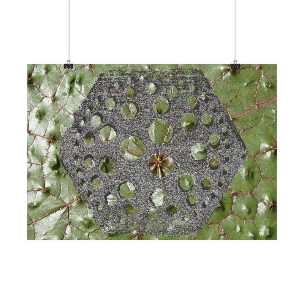 Geometric Hexagon Cutout Art Poster | Horizontal Poster