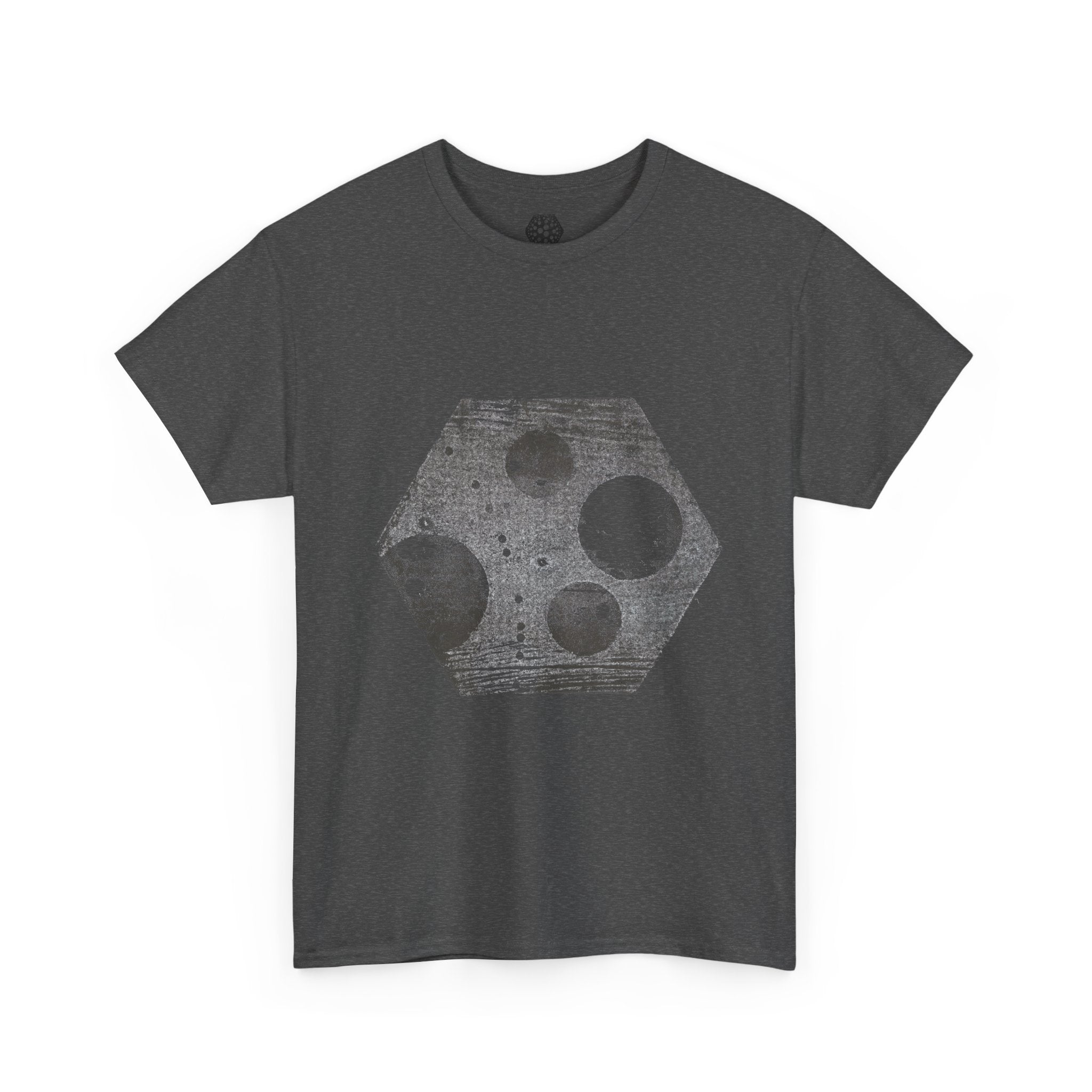 Hexagon Circles Graphic Tee — Digital Manual Print Art
