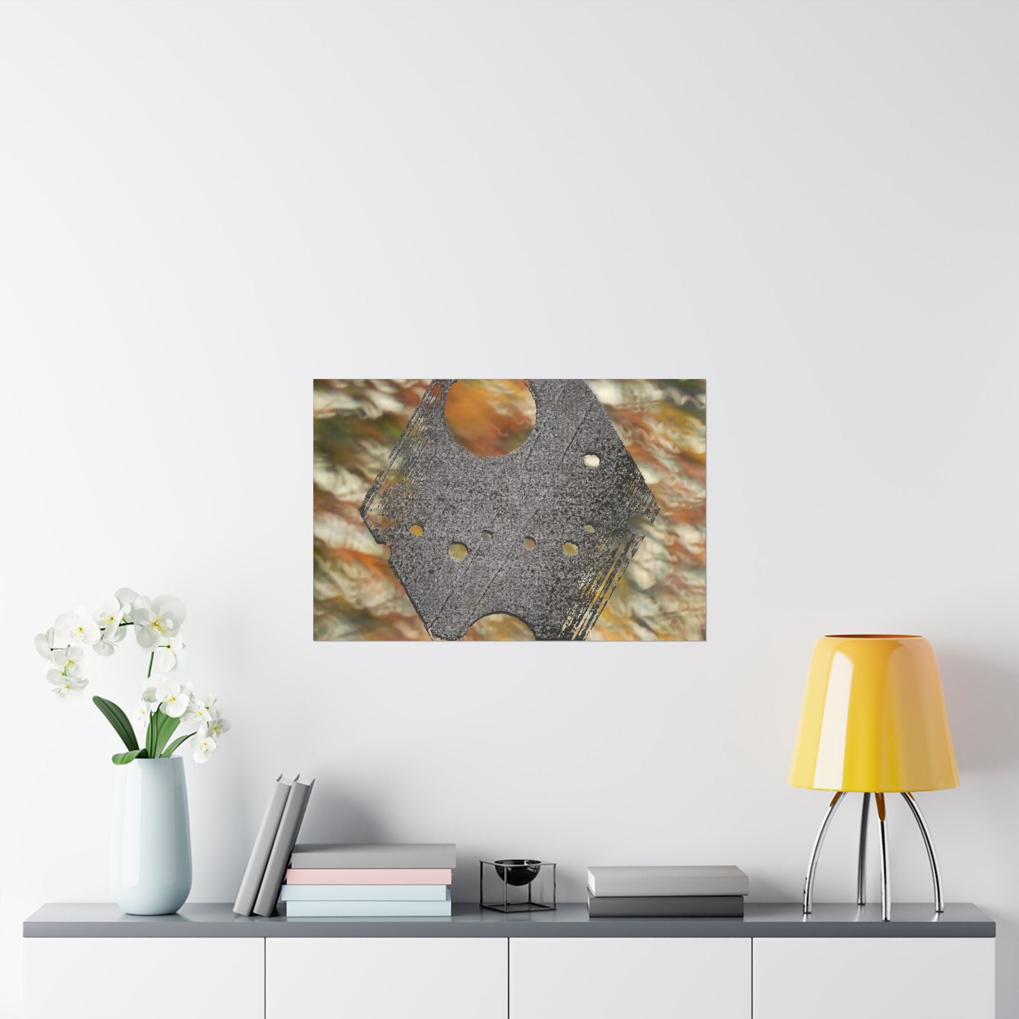 Abstract Geometric Texture Matte Horizontal Poster | Industrial Moon Art