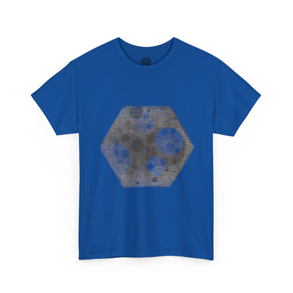 Hexagon Circles Graphic Tee — Digital Manual Print Art