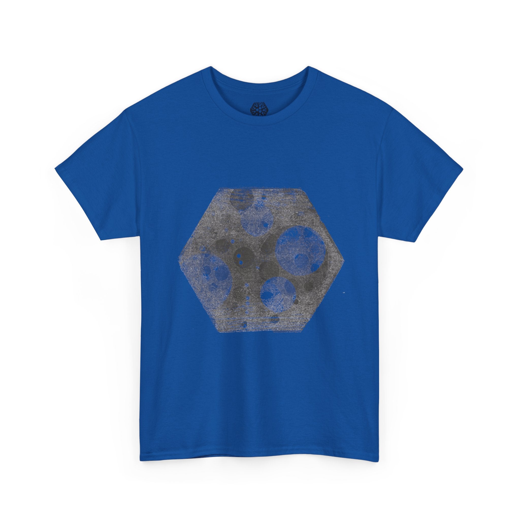 Hexagon Circles Graphic Tee — Digital Manual Print Art